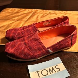 W10-toms Plaid Slip on/loafer shoes